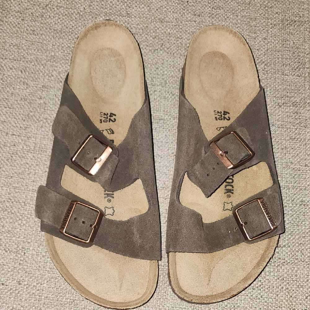 Brown Suede Double Strap Sandals Unisex